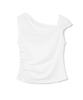 MILLO WOMEN Asymmetric Shirred Top [White]