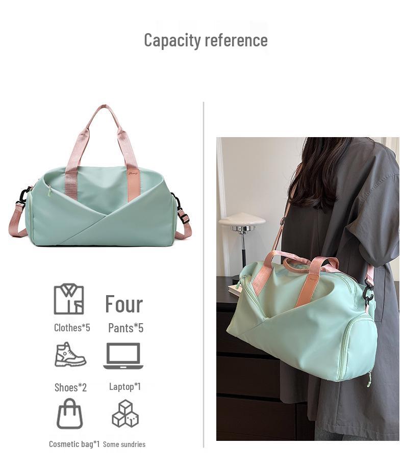 Sporttasche für Yoga mit großem Fassungsvermögen, bedrucktem Logo und Nass-/Trockenfach, ideal für Reisen und Fitnessstudio mit Schuhfach