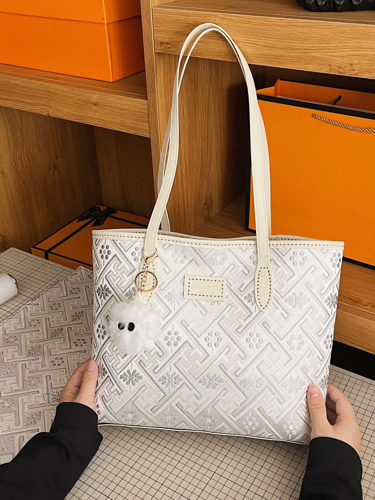 Zhuang Brocade Women's Large Capacity Ethnic Style Shoulder Tote - DIY Handmade Material Kit