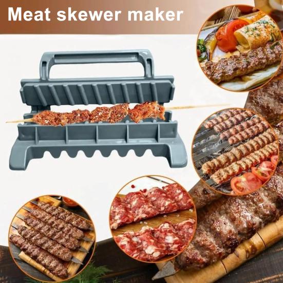 Skewers Kebab Maker Beef Meat Vegetables Kebab Mold for BBQ Grilling Portable Press Type Kebab Tool for Barbecue Parties Picnics