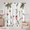 2pcs,2D Plane Printing Minimalist Curtains Christmas Tree Gifts Stars (2) Polyester (without Rod) Gifts Use for Bedroom, Living