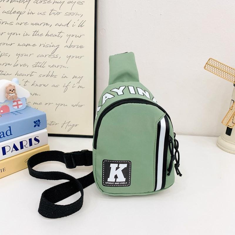 Childrens Nylon Crossbody Bag With Lightweight Design For Kindergarten Daily Use зелёный
