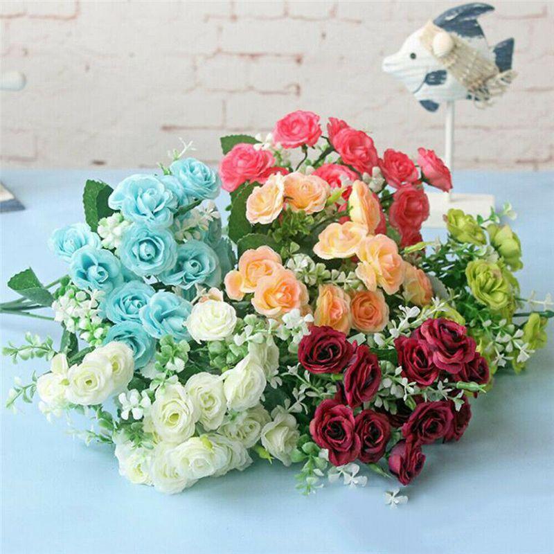 Beautiful 15 Heads Artificial Silk Rose Bouquet Offering A Lifelike Floral Appearance