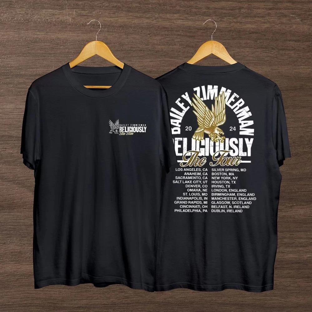 Bailey Zimmerman Religiously Tour 2024 T Shirt Full Size S5XL