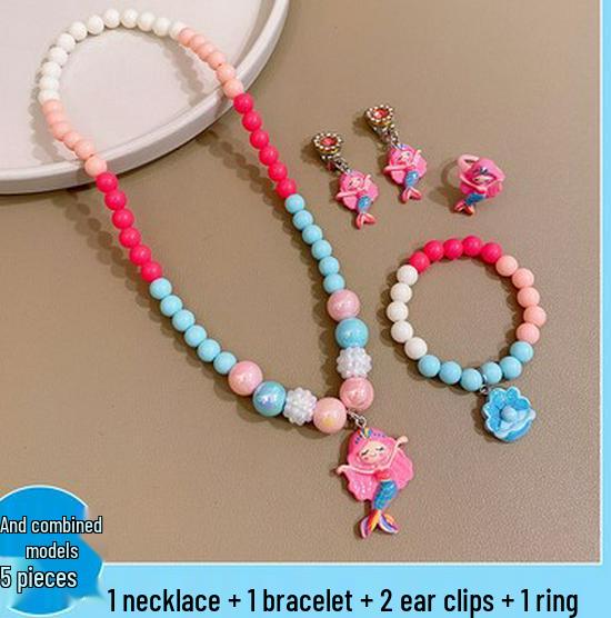 Frozen Princess Kids' Necklace & Bracelet Gift Set for Christmas or Birthday