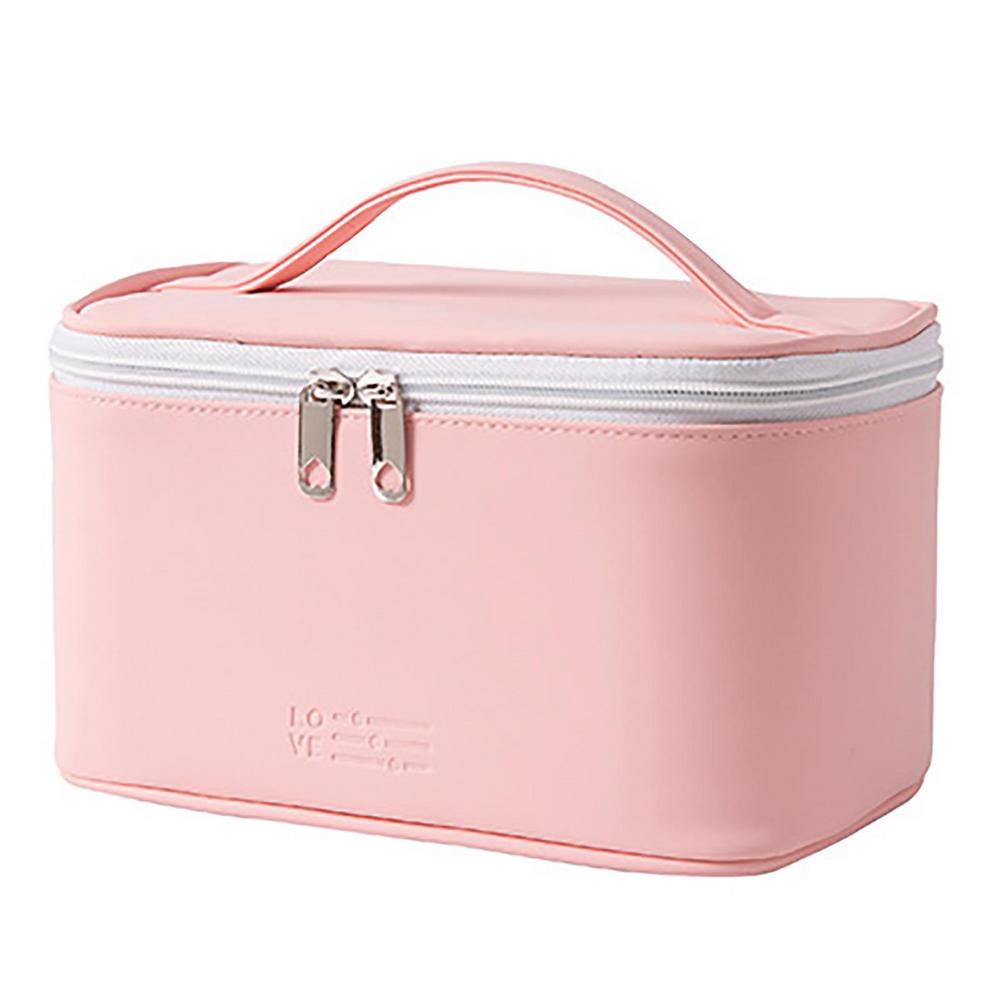 

Travel Cosmetic Bags For Women Cosmetic Bag With Handle Waterproof Large With Compartments Travel Pouch For Full Sized рожевий