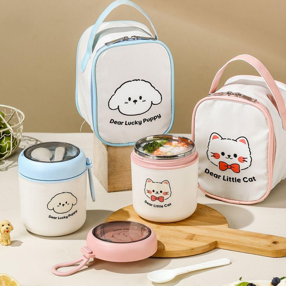 Stainless Steel Thermal Breakfast Cup 530ml Vacuum Soup Cup Portable Sealed Lunch Box  Camping