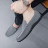 Summer Men Casual Shoes British Leather Loafers Simple Design Male Slip- Soft Bussiness Shoes Comfortable Driving Footwear 44