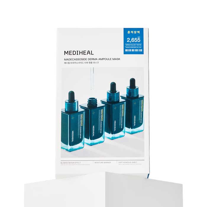 Mediheal Madecassoside Derma Ampoule Mask Barrier Repair Soothing Sheet Mask 10 Sheets