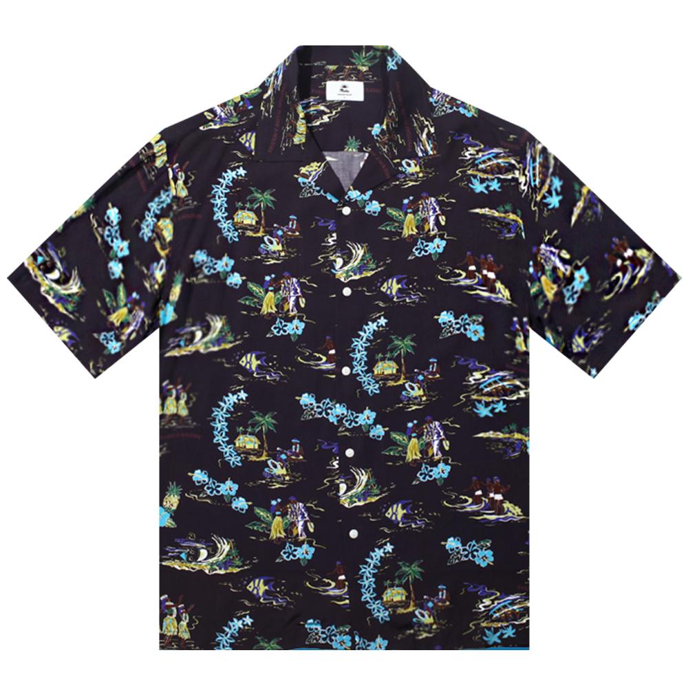 Deosyeocheuhauseu Hawaiian Shirt Aloha Land-Black