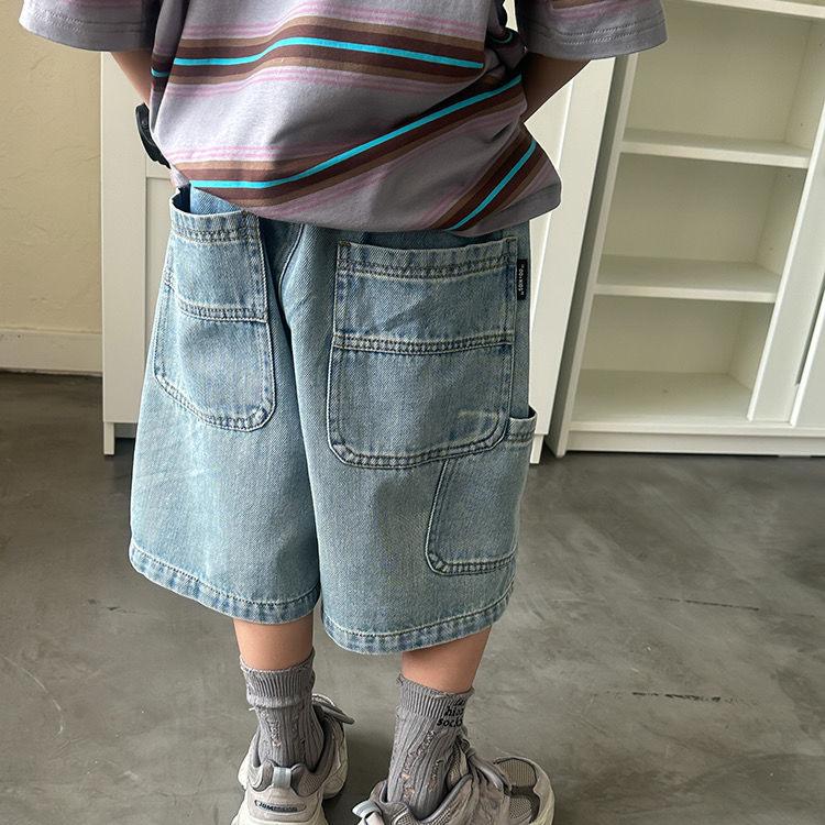 Kalhoty Dětské džínové šortky Letní chlapecké tenké kalhoty Volné ležérní tříčtvrteční kalhoty Chlapecký trend