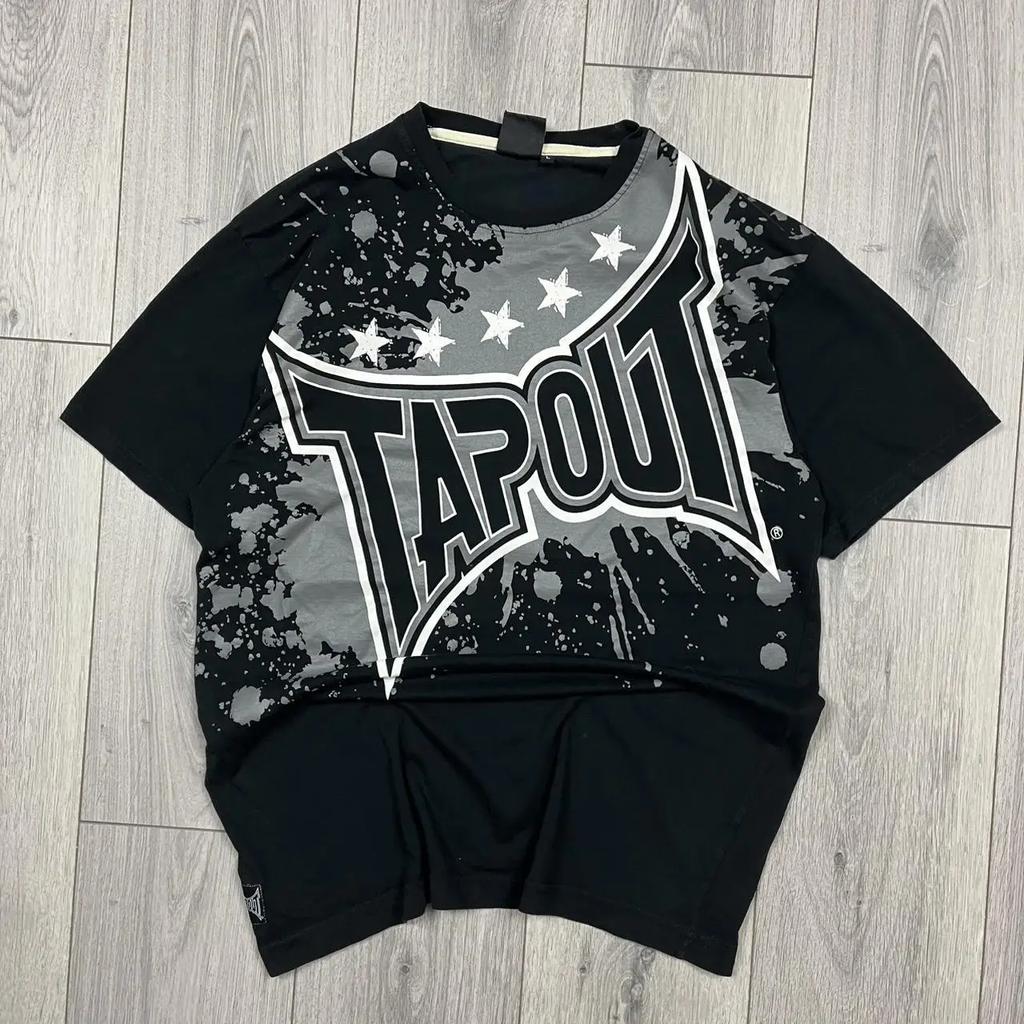 Y2K Tap Out Skull Print T Shirt Dark Aesthetic Round Neck Streetwear Oversized Gothic Cotton Tee Soft Retro Loose