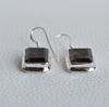 Smoky Topaz Earrings, Baguette 925 Sterling Silver Earring, Capricorn Birthstone