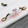 KAK Antique Bronze Ceramic Cabinet Handles Zinc Alloy Drawer Knobs Wardrobe Door Handles Morning Glory European Furniture Handle
