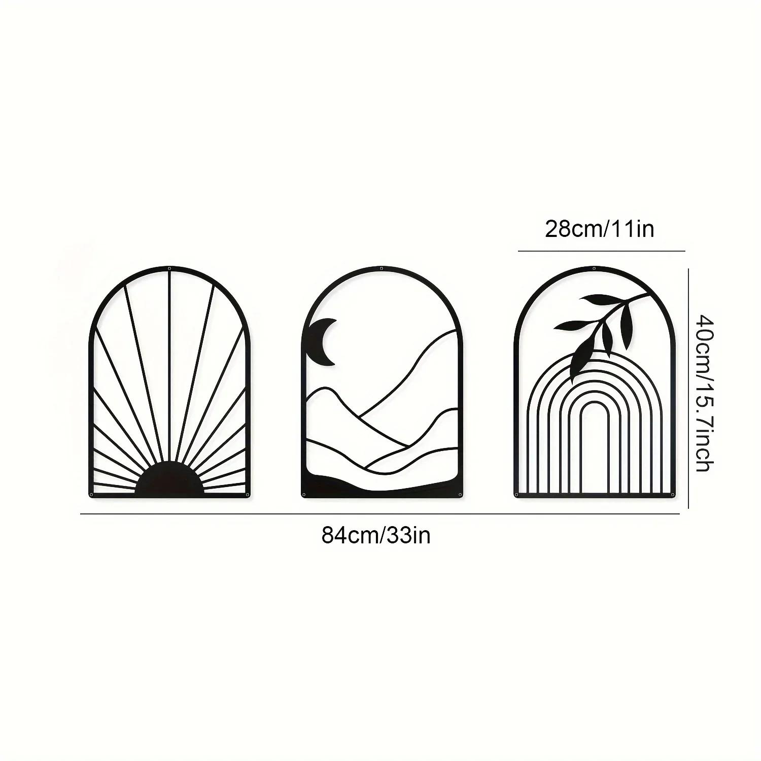 

Потрясающая большая настенная живопись из черного металла! Для спальни, ванной комнаты и гостиной. Дизайн в стиле бохо. Настенное искусство. чёрный