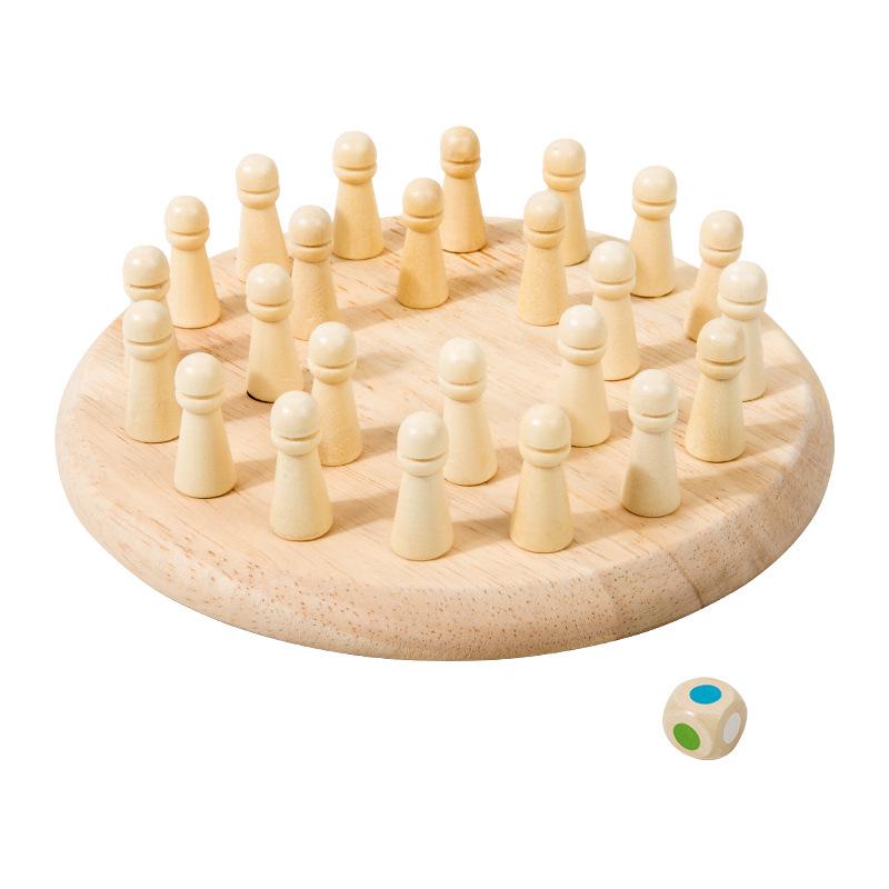 Wooden Memory Chess Game for Kids 4-6: Enhances Logical Thinking & Parent-Child Interaction