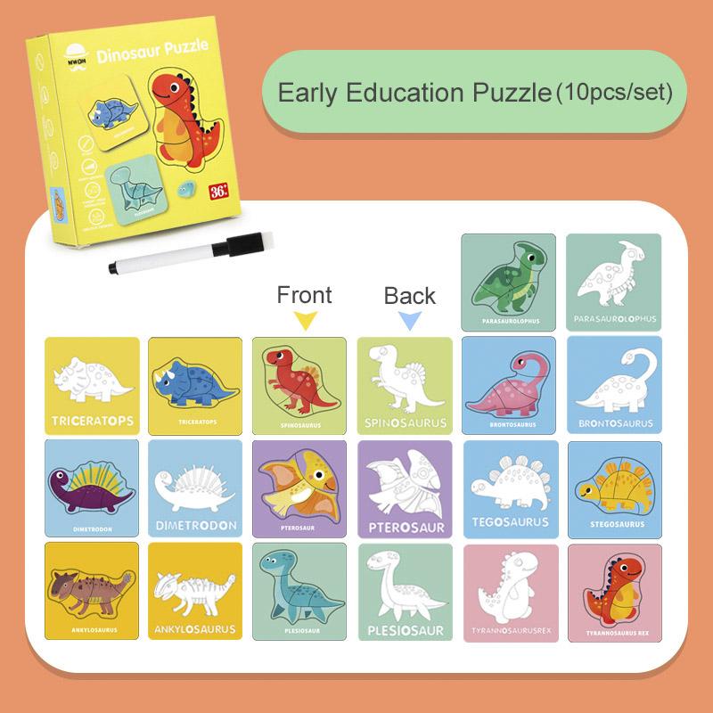 Non-Toxic Children'S Montessori Scene Puzzle Animal Traffic Dinosaur Early Education Cognitive Puzzle Educational Toys For Kids 2-5 Years
