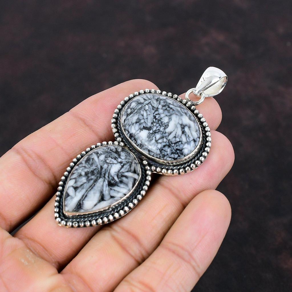 Pinolith Jasper Pendant Handmade Unique Jewelry 925 Sterling Silver Pendant Gemstone Jewelry Vintage Pendant Gift For Him Birthstone Jewelry