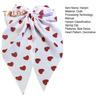 Women Hairpin Bow Shape Ribbon Heart-Shaped Pattern Hair Clip Spring Clip Back Head Hair Accessories Wedding Gift