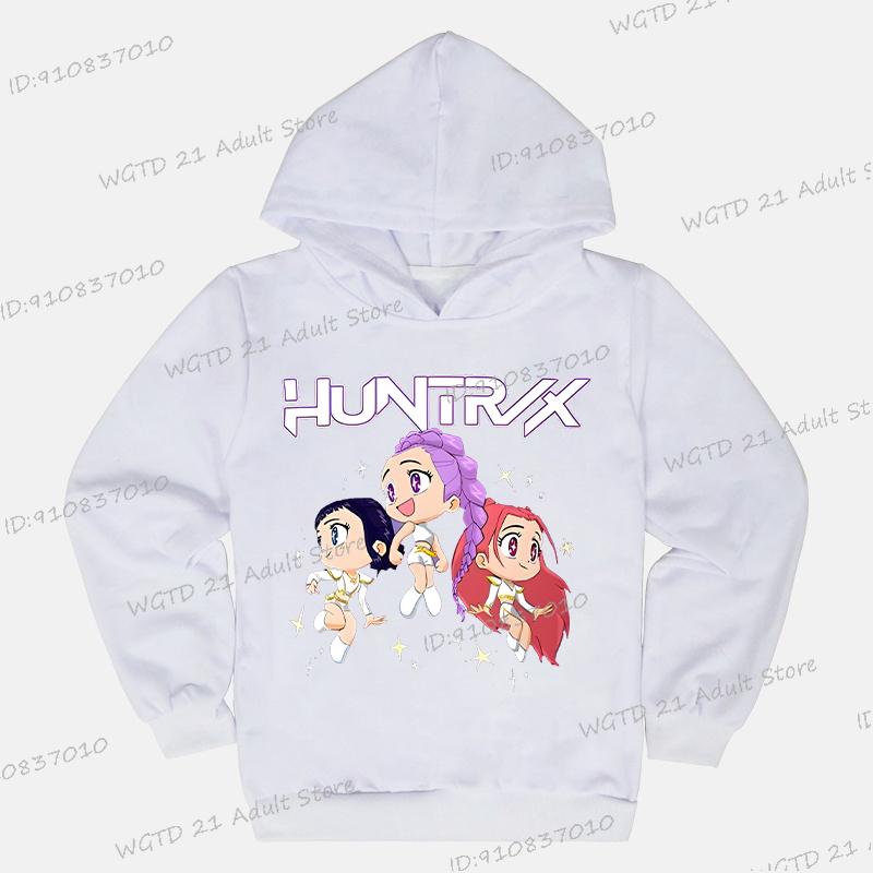 KPop Demon Hunters Graphic Hoodie Children Spring Autumn Cartoon Hooded Funny KPop Demon Hunters Boys Girls Tracksuits