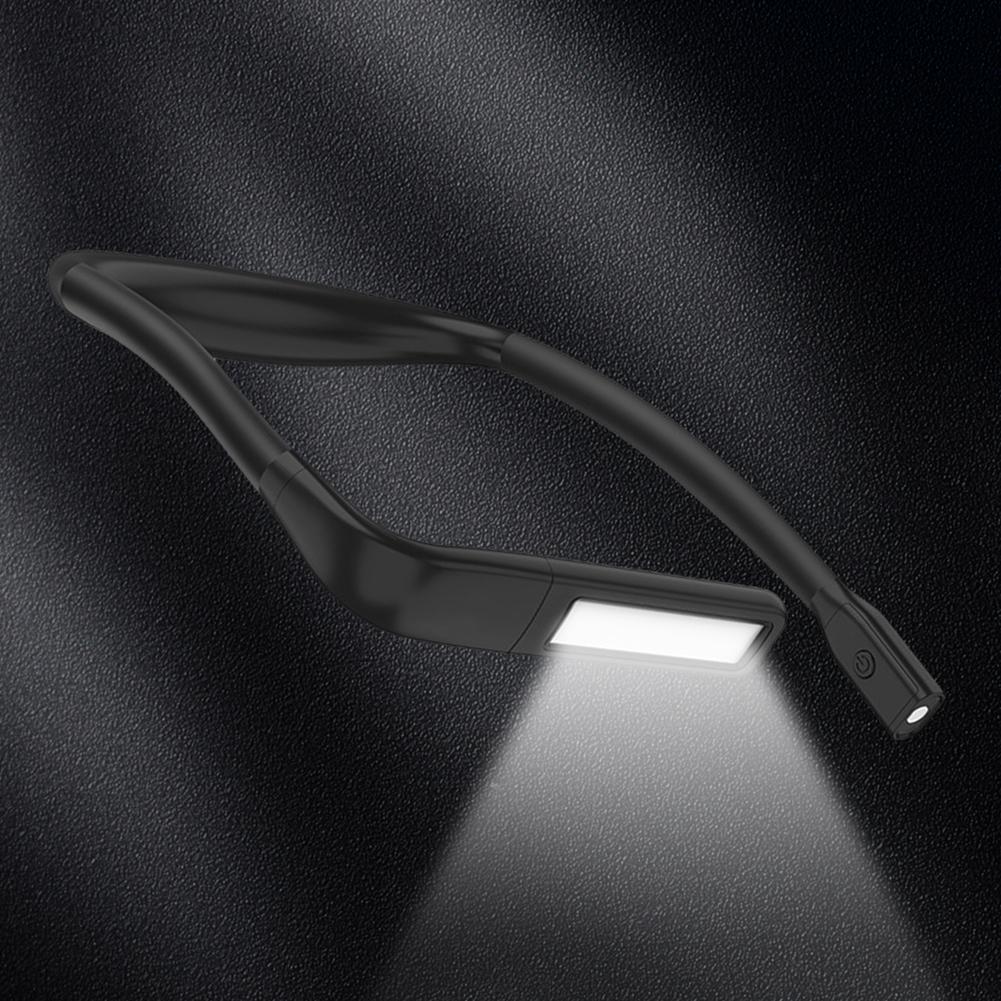 LED Desktop Reading Light Flexible Hanging Neck Reading Light Lightweight 3 Light Colors for Running Walking Camping Studying