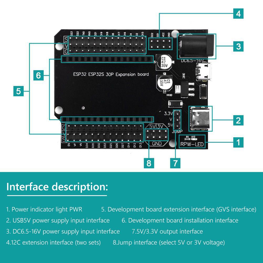 ESP32 Development Board WiFi&Bluetooth Ultra-Low Power Consumption Dual Core ESP-32S ESP32-WROOM-32D/32U 38pin Expansion Board