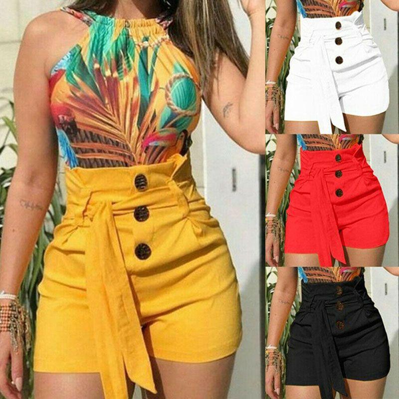 Stylish Women's High Waisted Button Shorts For Summer Casual Loungewear Comfort