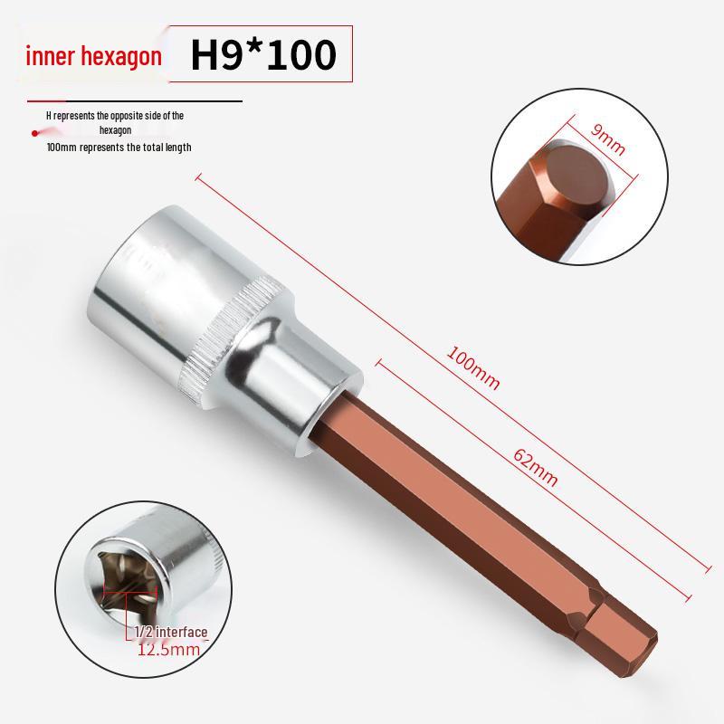Hexagonal Press-Fit Socket Head Air Gun Tool Set, 1/2H, Extra Hard S2 Alloy Steel, Electric-Pneumatic.
