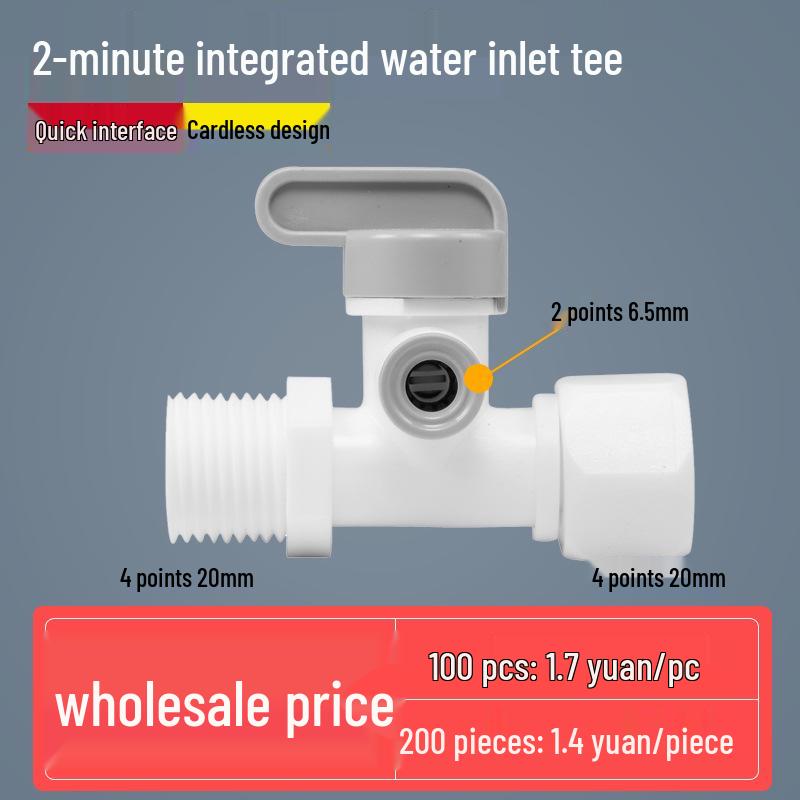 Three-Way Ball Valve Quick Connector for Water Purifier