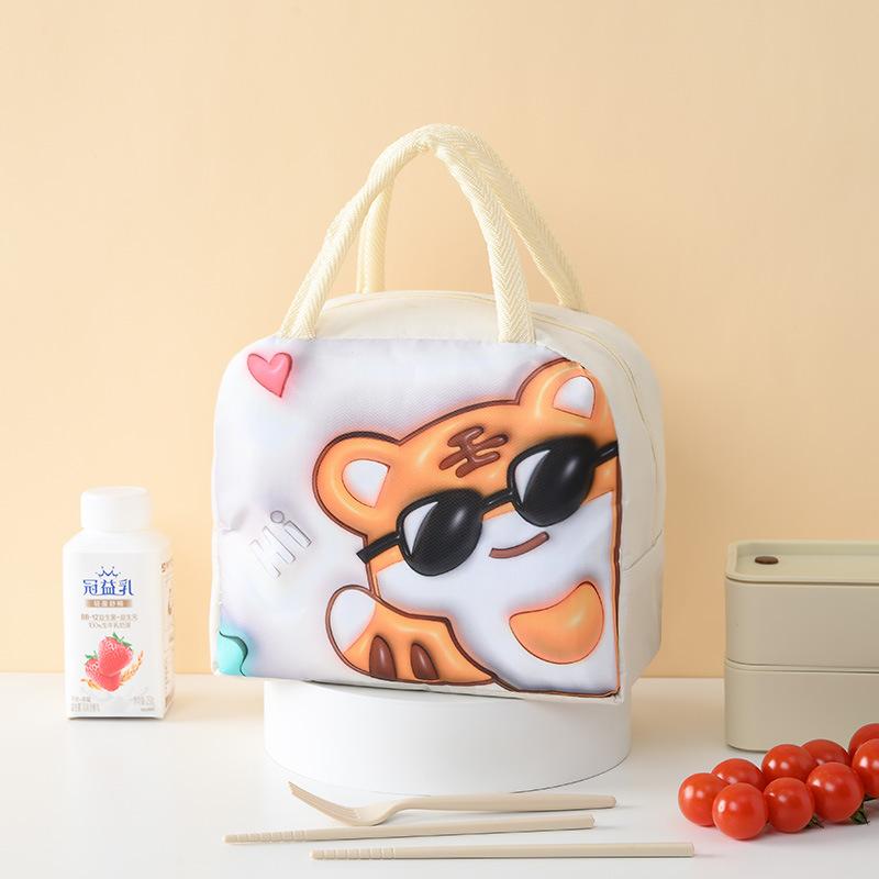 Cute 3d Cartoon Animal Pattern Thermal Lunch Box Cooler Bag Potable Insulated Bento Handbag Waterproof Picnic Food Container Bag