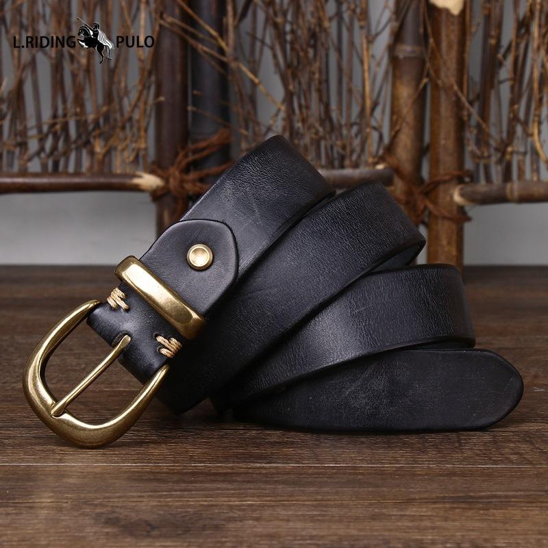 Fashionable Leather Belt Genuine Leather Pin Buckle Retro Old Korean Style Versatile Men and Women's Trouser Belt