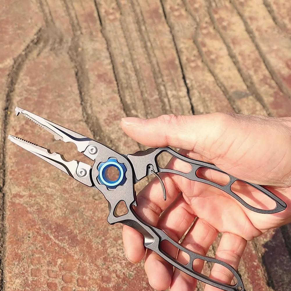 Angling Fishing Pliers Multifunctional Outdoor Fishing Tongs Aluminum Alloy Portable Fishing Pliers Scissors Fishing Supplies
