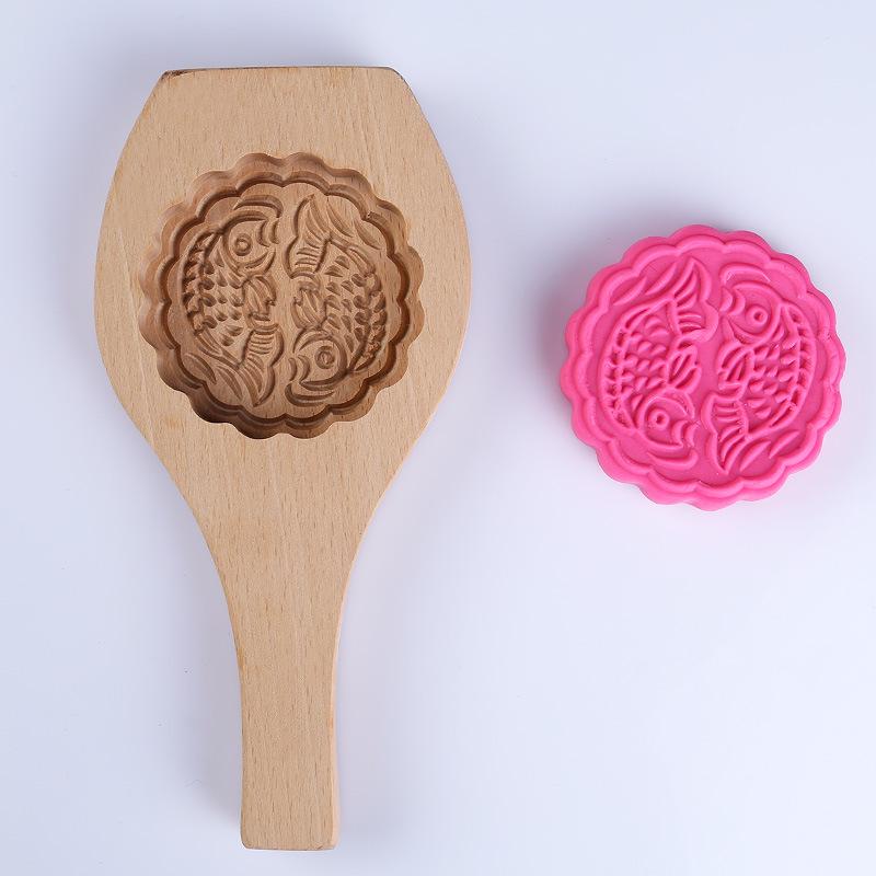 Jin Qiaokai Mid-Autumn Wooden Mooncake Pastry Mold