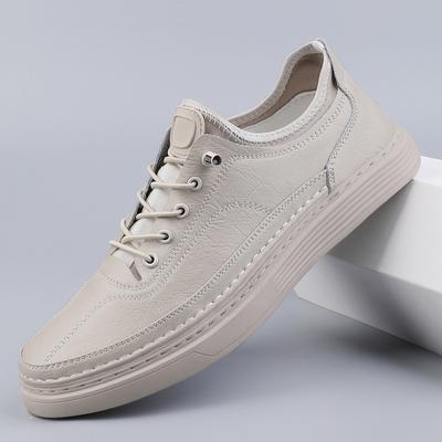 Fashion Handmade Genuine Leather Casual Shoes for Men Shoes Design Sneakers Man Comfortable Leather All-match Comfortable Skate Shoes
