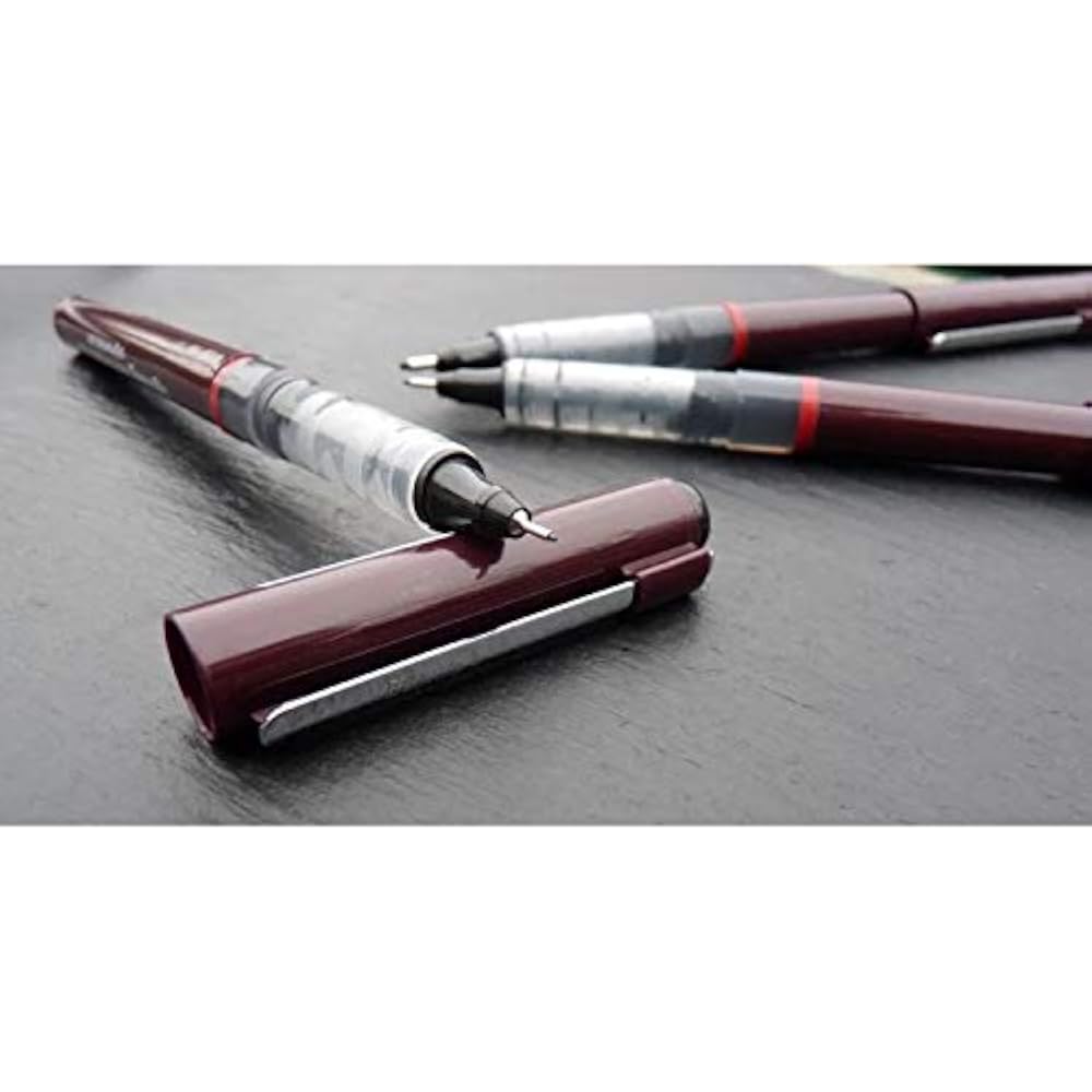 Rotring Tikky Graphic Pigment Liner 0.3mm & 0.5mm Pens - 3 Black Pigment Ink, Fiber Tips, Set of ...