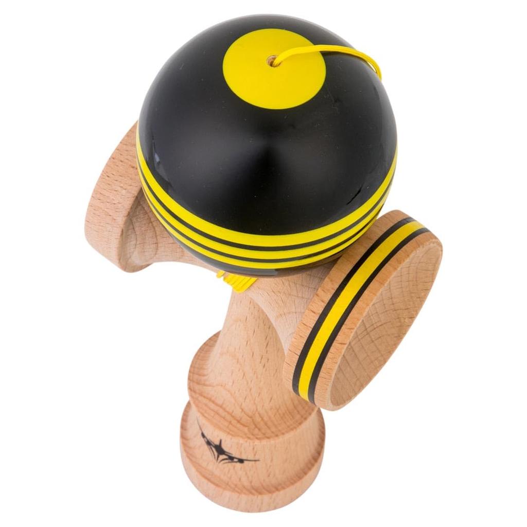 KENDAMA USA Kaizen Kendama Jet Shape Triple Split Improved Kendama Triple Split JET Shape (Black Yellow)