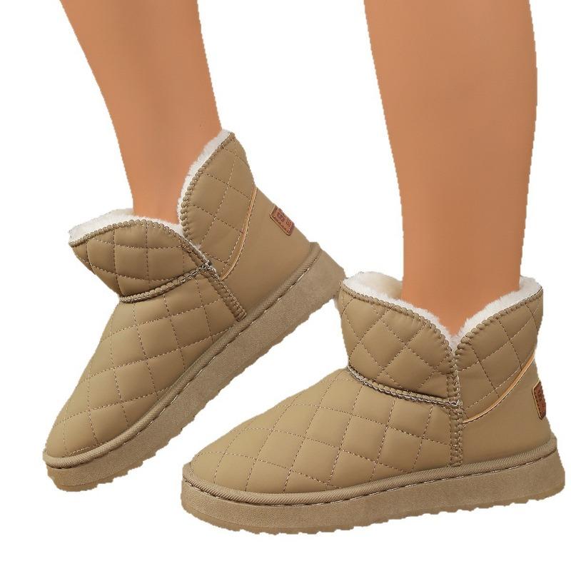 New Large-sized Thick-soled Snow Boots for Women, Waterproof, Fleece, Thickened and Warm Cotton Shoes