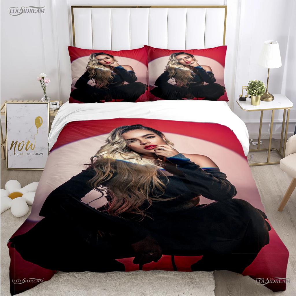 Comforter Casal Karol G Sexy Singer All Season Comforter Bedding Set Soft And S Single/Double/Queen/King