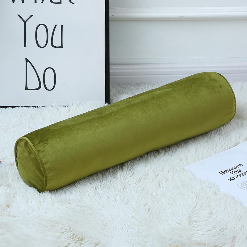 Soft Velvet Cylindrical Pillow Cover Round Bolster Long Cusion Pillow Case Neck Back Rest for Living Room Bed Sofa Decor