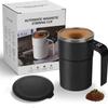 Automatic Stirring Mug with LED Temperature Display, Rechargeable Magnetic Coffee Cup with Lid - 12oz for Home or Office.