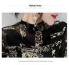 European 2024 Autumn/Winter Rhinestone Mesh Slim Fit Long Sleeve Top