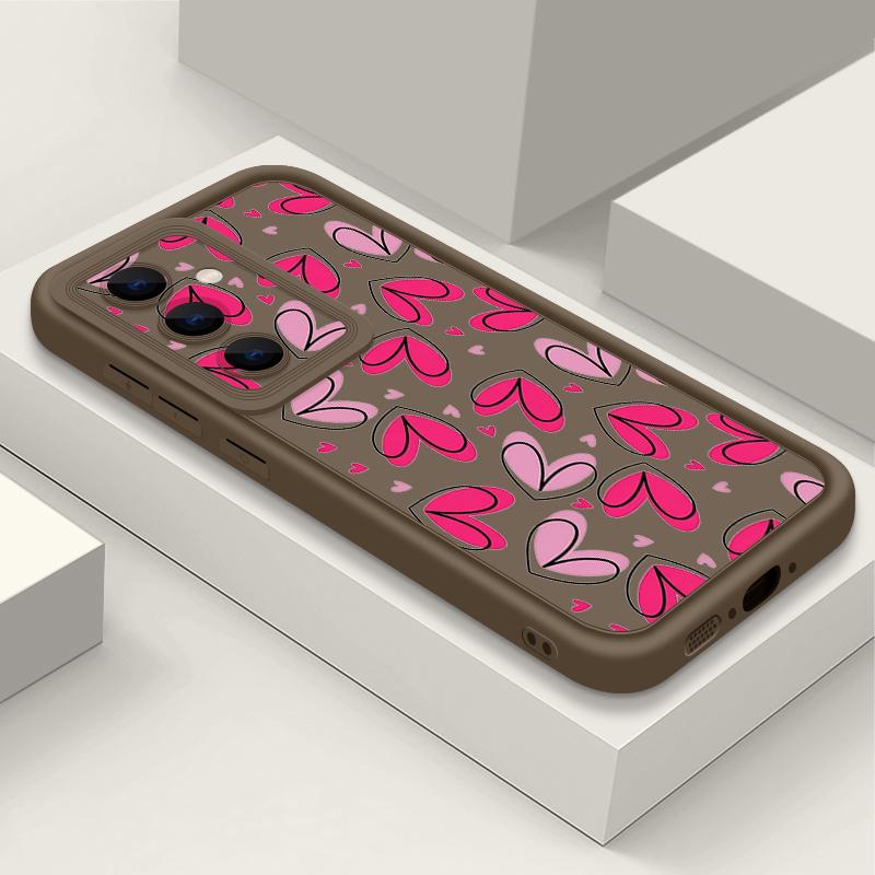 Hand Drawn Heart-shaped Pattern Case For Samsung Galaxy A57 A37 A17 A56 A36 A26 A16 A55 A35 A25 A15 A54 5G S21 FE S22 S23 S24 Plus S25 Edge S26 Ultra