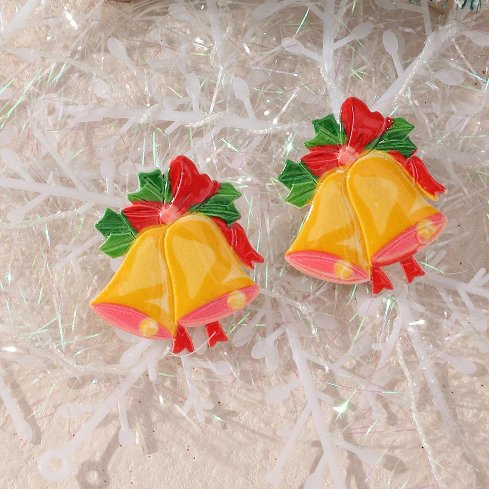 

Женская мода для отдыха, рождественский снеговик, колокольчик, серьги из смолы, ювелирный аксессуар Free