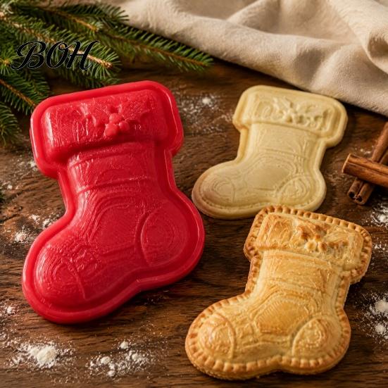 Festive Pattern Embosser Christmas Mini Pie Mold, Plastic Hand Press Pastry Durable Decorative Bakeware for Pastries Cookies And Fondant Maker Set