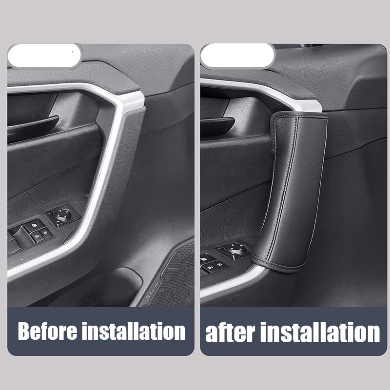 for Toyota RAV4 XA50 2024 Car door handle protective cover made of leather material for interior protection