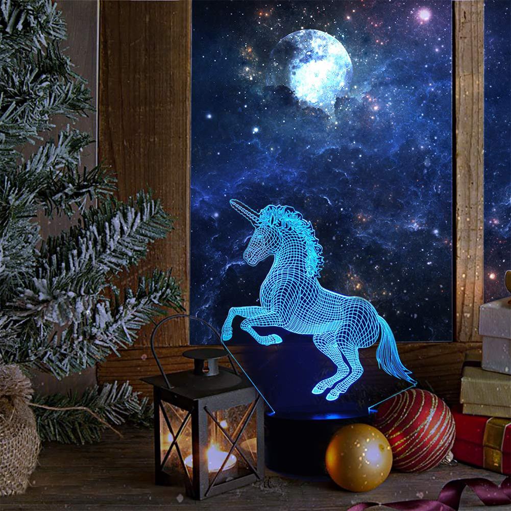 3D Illusion LED lampa 7 barev měnící se dotykový spínač Stolní stůl Noční světlo