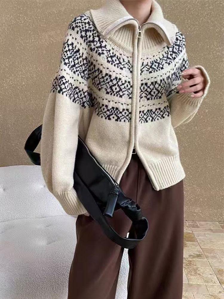 Women's High-End Wool Knit Zipper Cardigan - Winter Thick Warm Plus Size Jacket 2026 New