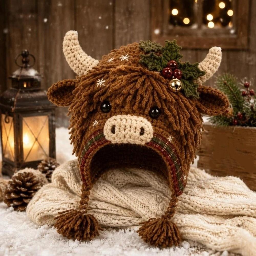 Sheep DIY Crochet Hat Kit Cattle Christmas Hat Kit Duck Cap Headdress Making Kit Home Craft