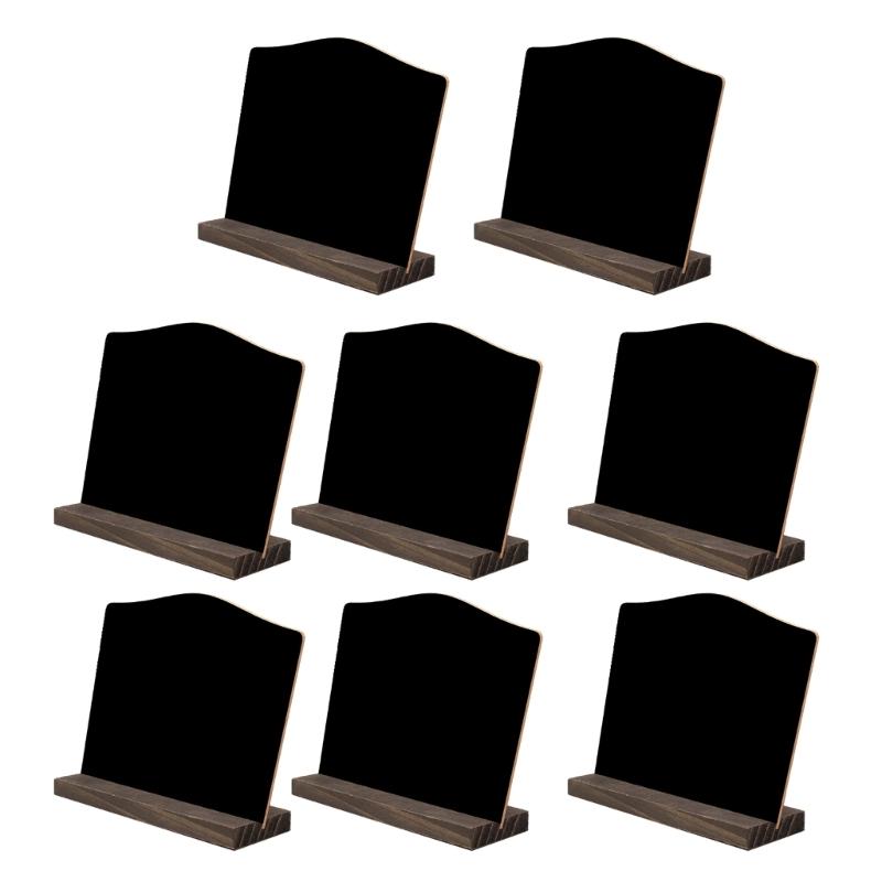 8Pcs Small Chalkboards with Wood Stand Double Sided Message Board Sign Table Number Food Sign for Wedding Party