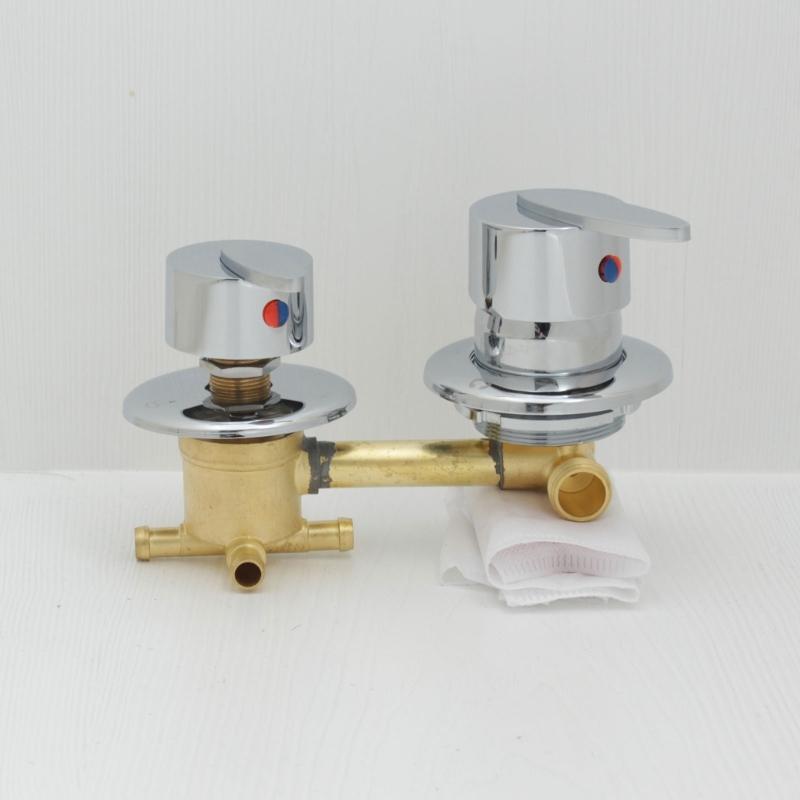 Bathroom Faucet Brass Mixing 4 Ways Water Outlet Screw Thread Center Distance 10cm Shower Mixer Tap Cabin Y5GB
